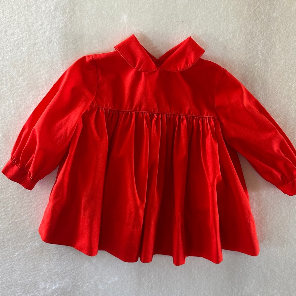 C.I. Castro Girls' Red Long-Sleeve Collar Dress Size 2T